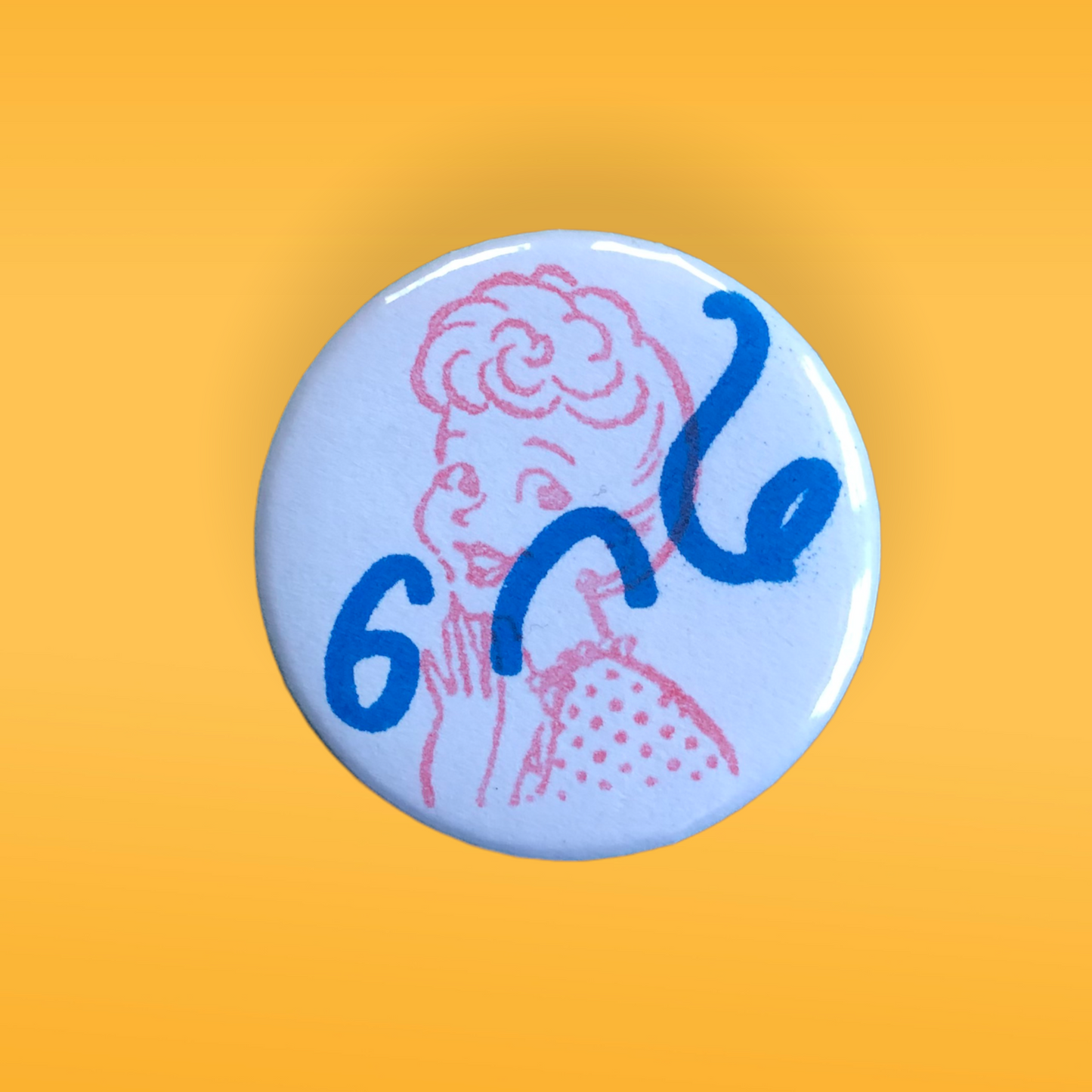 Stamped Pinback Badge Button: “Use Your Voice” Shorthand