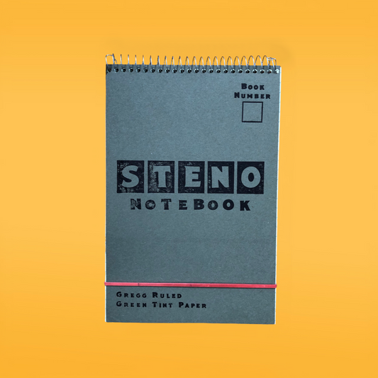 Letterpress Steno Notebook: Gregg Ruled with Green Tint Paper