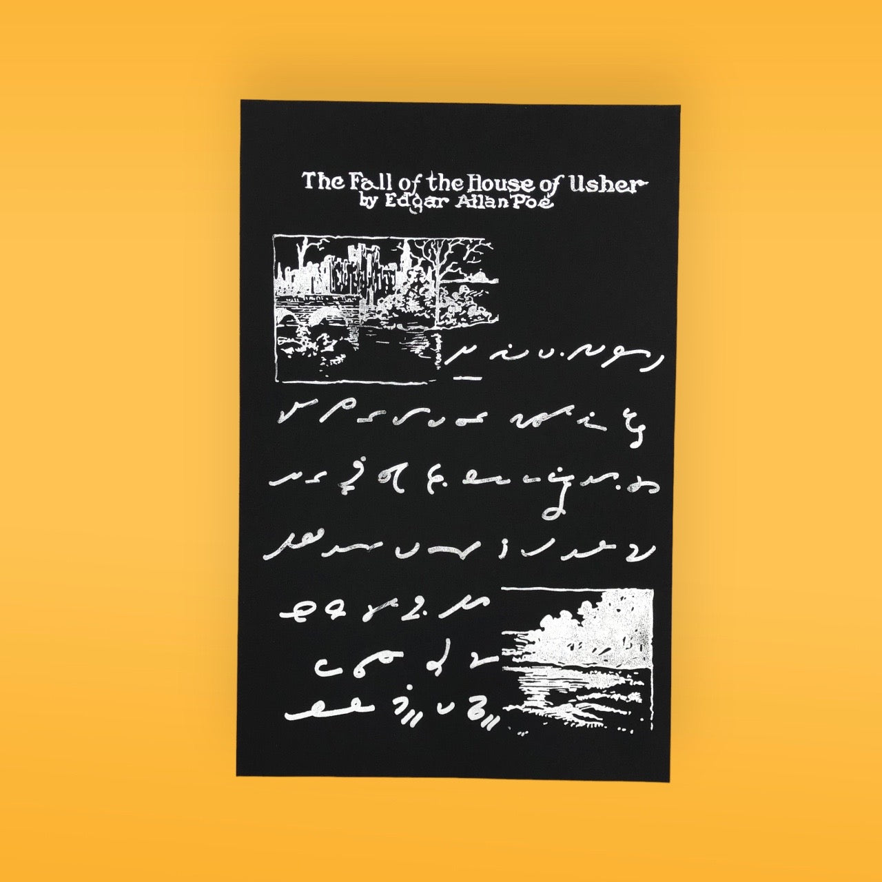 Letterpress Art Poster: "The Fall of the House of Usher" Shorthand